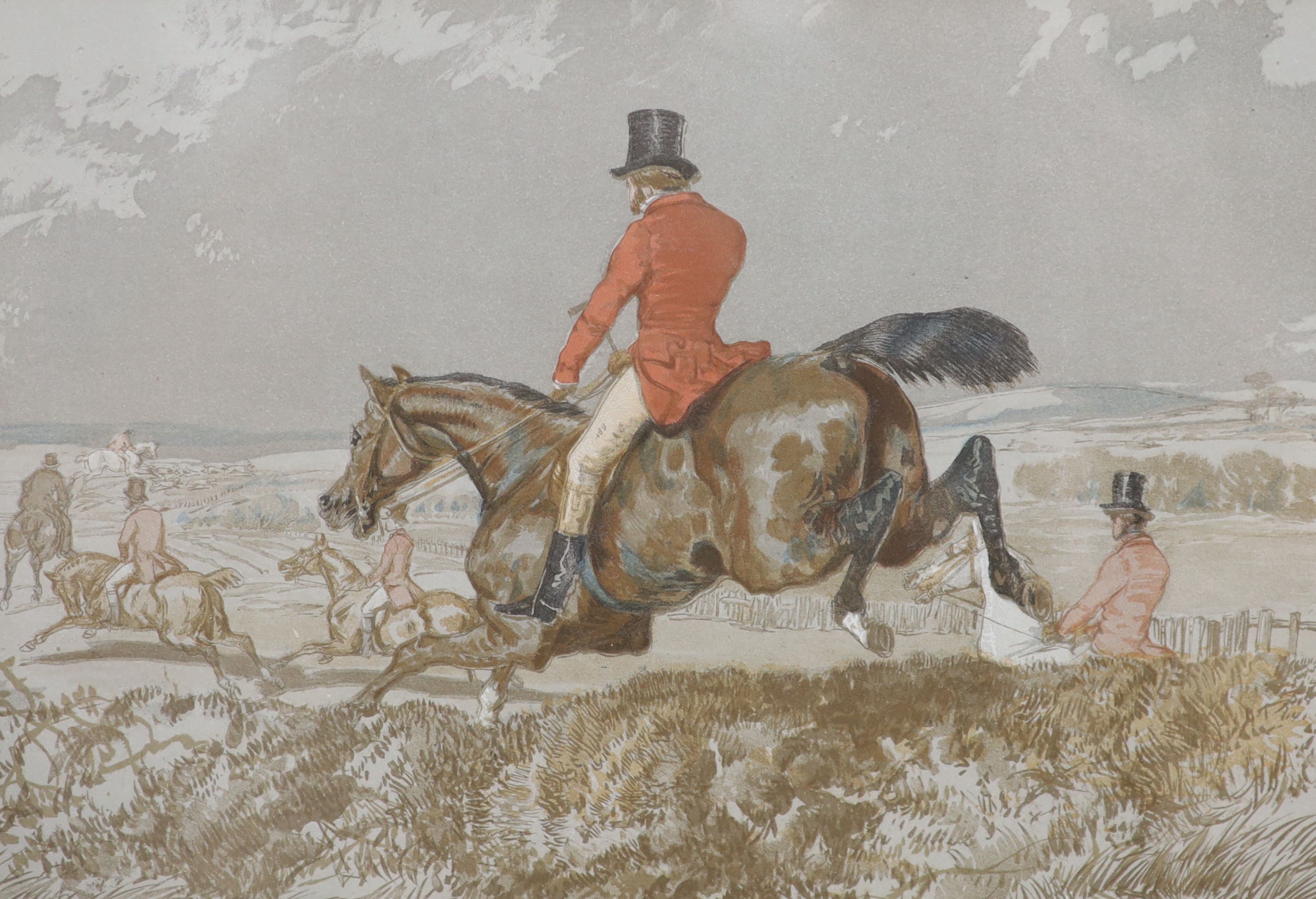 After Herring Snr., a set of four chromolithographs, Hunting scenes, 18 x 26cm